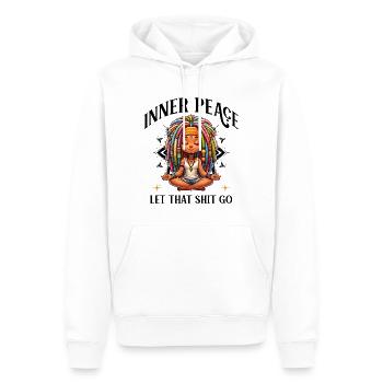 Figures de méditation colorées Dreadlocks Yoga - Sweat à capuche Premium bio Homme - blanc - Devant - Nico (187cm)