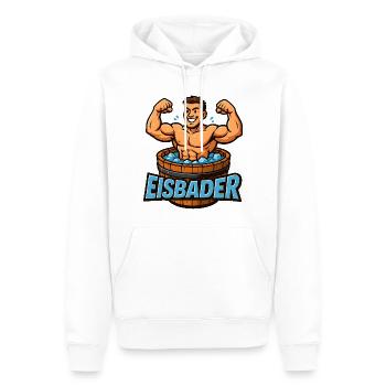 Eisbaden Kälte ist Kraft Motivation  - Männer Premium Bio Hoodie - Weiß - Vorne - Nico (187cm)