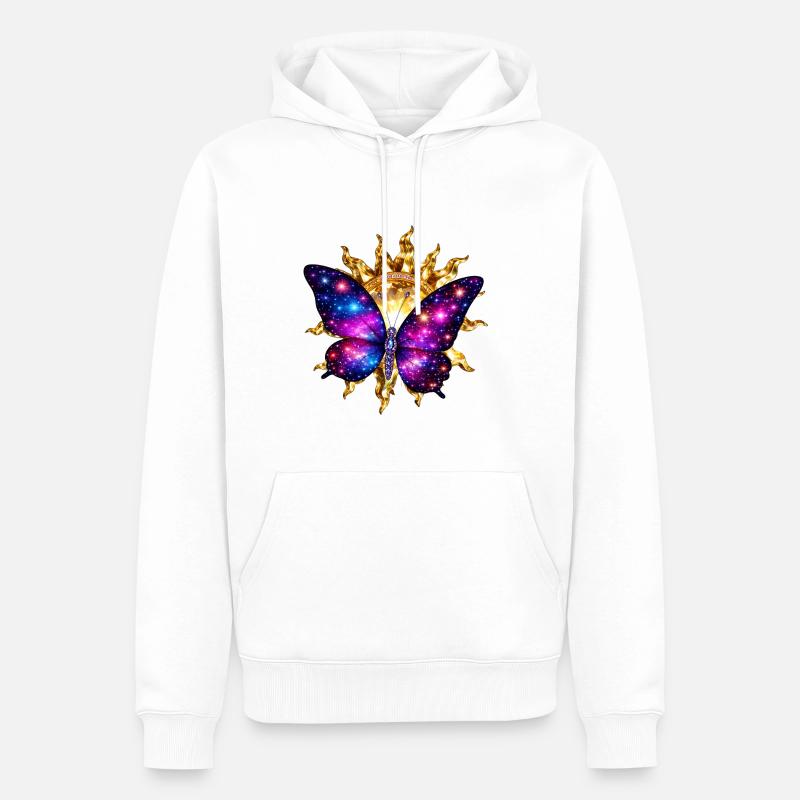 Monde du Soleil – Lumière Cosmique Éternelle - Sweat à capuche Premium bio Homme - blanc