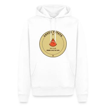 Couch Potato Running Club Motif - Men’s Premium Organic Hoodie - white - Front - Nico (187cm)