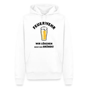 Feuerwehr – Wir Löschen Nicht Nur Brände! POS - Männer Premium Bio Hoodie - Weiß - Vorne - Nico (187cm)
