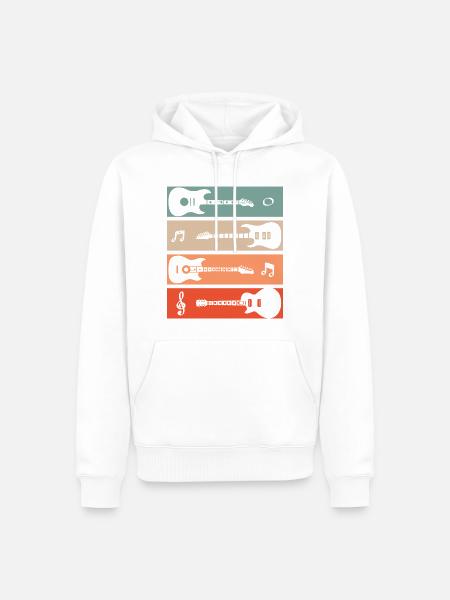 Lustiges Musiker - Männer Premium Bio Hoodie - Weiß
