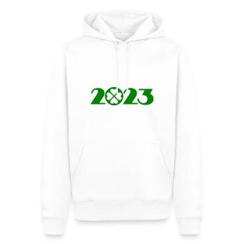 Patricks Tag 2023, Kleeblatt 2023 - Männer Premium Bio Hoodie - Weiß - Vorne - Nico (187cm)