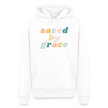 Sauvé par la grâce - Happy Colorful Vibe Christian - Sweat à capuche Premium bio Homme - blanc - Devant - Nico (187cm)