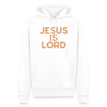 Jesus ist Herr - Christliches Zitat - Männer Premium Bio Hoodie - Weiß - Vorne - Nico (187cm)