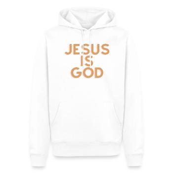 Jésus est Dieu - Citation chrétienne - Sweat à capuche Premium bio Homme - blanc - Devant - Nico (187cm)