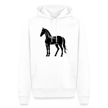 Cheval - Sweat à capuche Premium bio Homme - blanc - Devant - Nico (187cm)