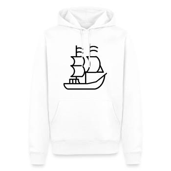 Piratenschiff - Männer Premium Bio Hoodie - Weiß - Vorne - Nico (187cm)