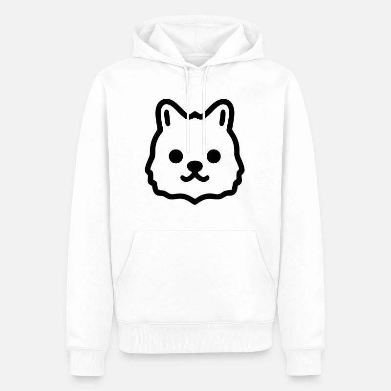 bibiche - Sweat à capuche Premium bio Homme - blanc