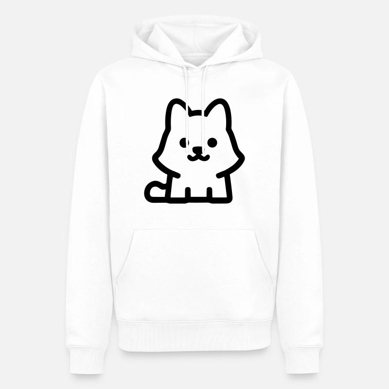 bibiche - Sweat à capuche Premium bio Homme - blanc