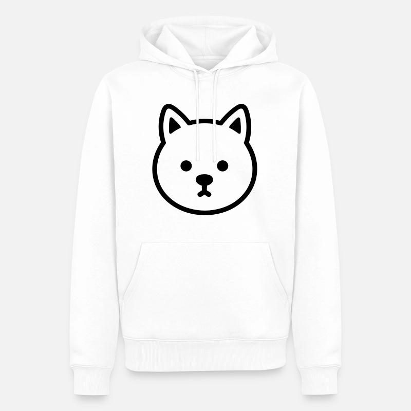 Chien - Sweat à capuche Premium bio Homme - blanc