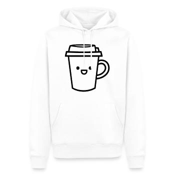 Kaffeebecher - Männer Premium Bio Hoodie - Weiß - Vorne - Nico (187cm)