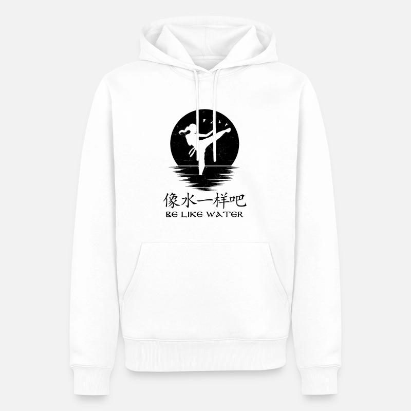 Sei wie Wasser - Männer Premium Bio Hoodie - Weiß