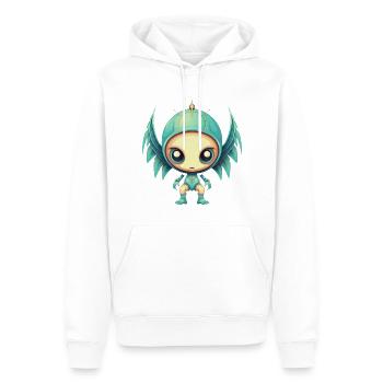 Alien Angel Wings Cyborg - Design futuriste - Sweat à capuche Premium bio Homme - blanc - Devant - Nico (187cm)