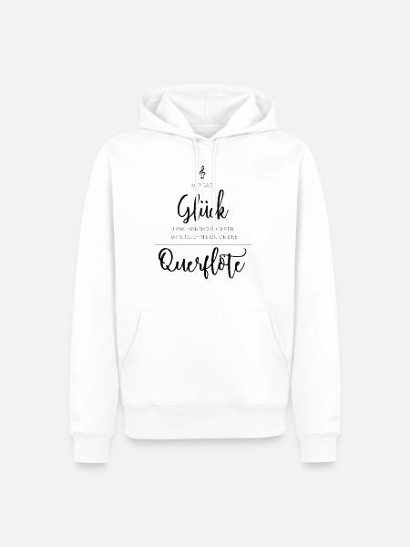 Querflöte Instrument Geschenk - Männer Premium Bio Hoodie - Weiß