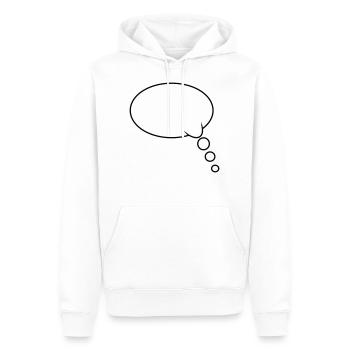 Denkblase Design - Männer Premium Bio Hoodie - Weiß - Vorne - Nico (187cm)