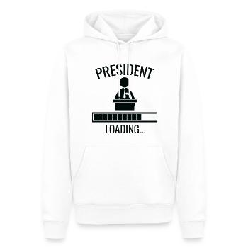 President Loading - Men’s Premium Organic Hoodie - white - Front - Nico (187cm)