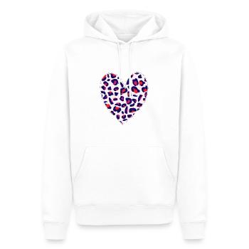 Amour de la Saint-Valentin, Cœur de léopard, Saint-Valentin - Sweat à capuche Premium bio Homme - blanc - Devant - Nico (187cm)