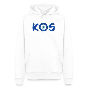 Nazar - Kos - Männer Premium Bio Hoodie - Weiß - Vorne - Nico (187cm)