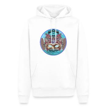 Venise, Italie - Sweat à capuche Premium bio Homme - blanc - Devant - Nico (187cm)