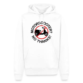 Motor Scooter? No Thanks! (2-farbig) - Männer Premium Bio Hoodie - Weiß - Vorne - Nico (187cm)