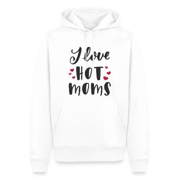 J’aime les mères chaudes - Sweat à capuche Premium bio Homme - blanc - Devant - Nico (187cm)