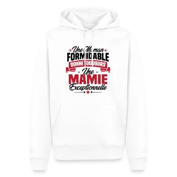 Une Maman formidable donne toujours une Mamie - Sweat à capuche Premium bio Homme - blanc - Devant - Nico (187cm)