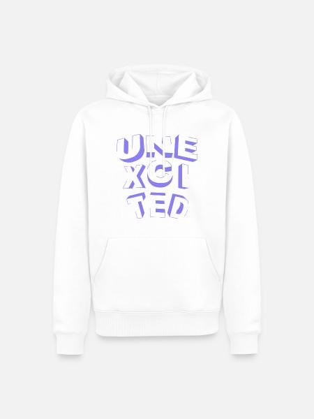 unexcited purple - Männer Premium Bio Hoodie - Weiß