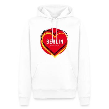Berlin Deutschland Fan Flagge Design T Shirt - Männer Premium Bio Hoodie - Weiß - Vorne - Nico (187cm)