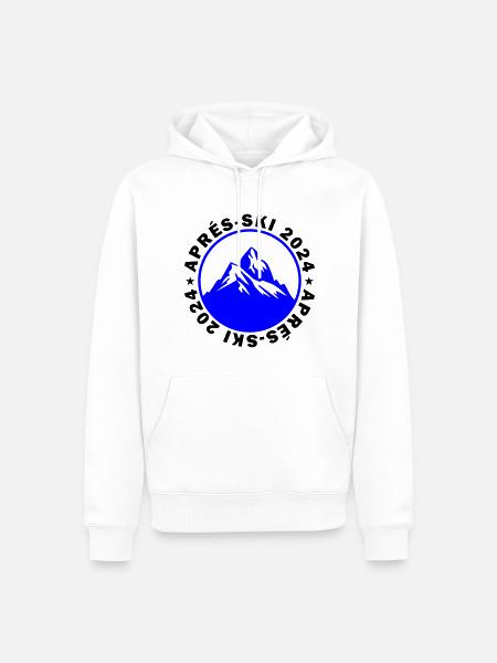 Après-ski 2024 - Sweat à capuche Premium bio Homme - blanc