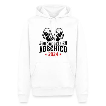Junggesellen Abschied 2024 - Männer Premium Bio Hoodie - Weiß - Vorne - Nico (187cm)