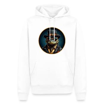 Alligator cool avec chapeau, lunettes de soleil et costume - Sweat à capuche Premium bio Homme - blanc - Devant - Nico (187cm)