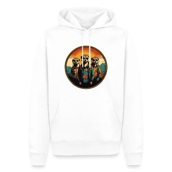 Suricates cool dans un style vintage en tenue de plein air - Sweat à capuche Premium bio Homme - blanc - Devant - Nico (187cm)