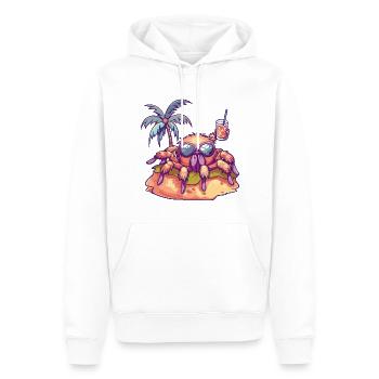 Tarantula Summer Beach Vacation - Men’s Premium Organic Hoodie - white - Front - Nico (187cm)