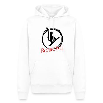Boarding - Männer Premium Bio Hoodie - Weiß - Vorne - Nico (187cm)