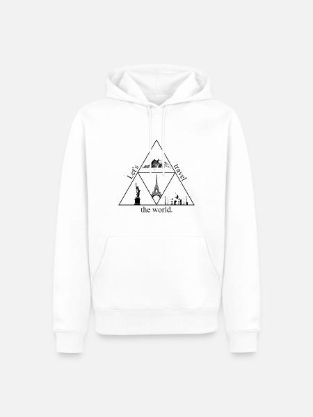 Lass uns die Welt bereisen Fernweh Abenteuer Trip - Herre Premium økologisk hoodie - hvid