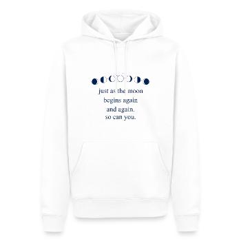 Moon Inspiring Saying Motivation Universe - Men’s Premium Organic Hoodie - white - Front - Nico (187cm)