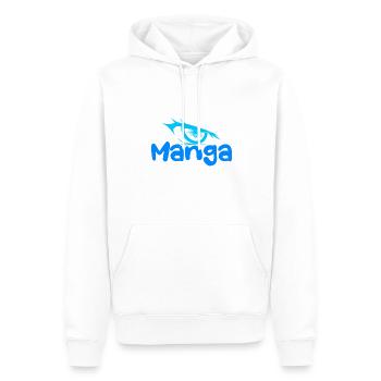 Logo manga oeil bleu clair & foncé - Sweat à capuche Premium bio Homme - blanc - Devant - Nico (187cm)