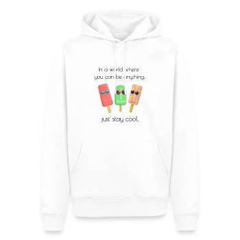 Summer Ice Cream Funny Stay Cool Sunglasses - Men’s Premium Organic Hoodie - white - Front - Nico (187cm)
