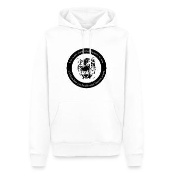 Inspirierender Spruch Tiger Motivation Mindset - Männer Premium Bio Hoodie - Weiß - Vorne - Nico (187cm)