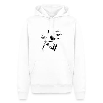 Football Disant Attraper J’adore ce jeu Récepteur - Sweat à capuche Premium bio Homme - blanc - Devant - Nico (187cm)