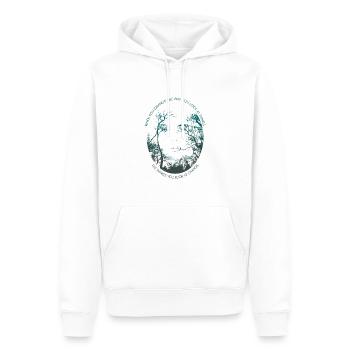 Inspirierender Spruch Bäume Philosophie Zitat Wald - Männer Premium Bio Hoodie - Weiß - Vorne - Nico (187cm)