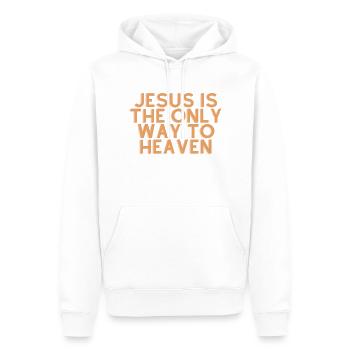 Jésus est le seul chemin vers le ciel - Citation chrétienne - Sweat à capuche Premium bio Homme - blanc - Devant - Nico (187cm)