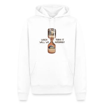 Rettet den Planeten Klimawandel Erderwärmung - Männer Premium Bio Hoodie - Weiß - Vorne - Nico (187cm)