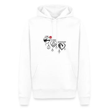 Liebe Frieden Gesundheit Weihnachten - Männer Premium Bio Hoodie - Weiß - Vorne - Nico (187cm)