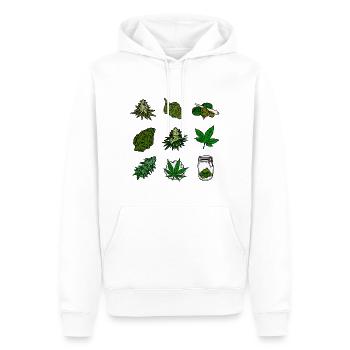 Cannabis, Weed Sticker Pack - Sweat à capuche Premium bio Homme - blanc - Devant - Nico (187cm)