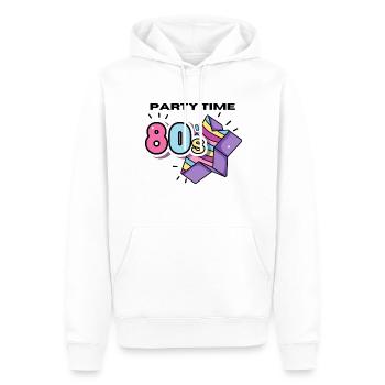 80s Party Time - Men’s Premium Organic Hoodie - white - Front - Nico (187cm)