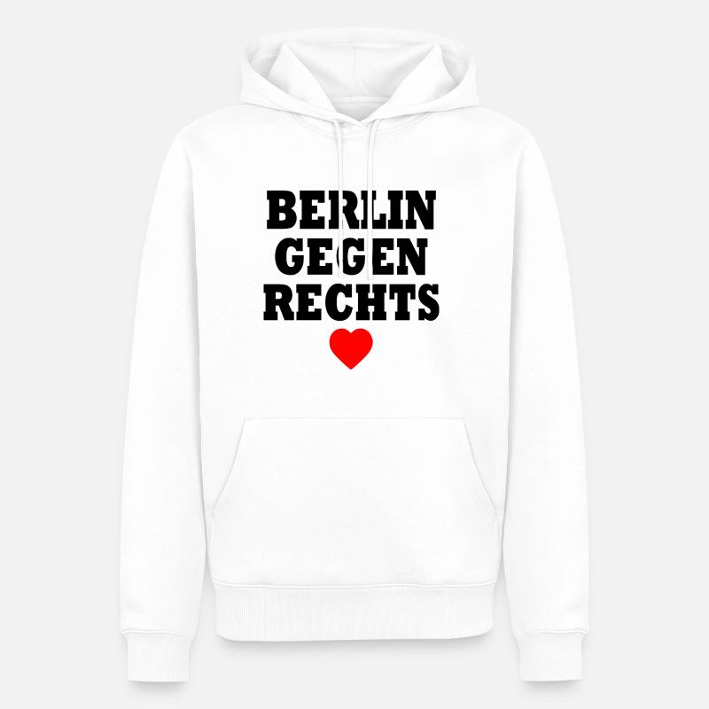 Berlin gegen rechts - Männer Premium Bio Hoodie - Weiß