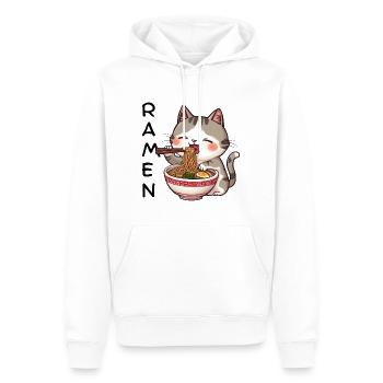 Ramen Cat - Men’s Premium Organic Hoodie - white - Front - Nico (187cm)