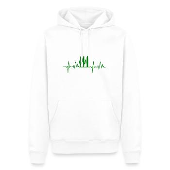 Kaktus Herzschlag heartbeat geschenk cactus - Männer Premium Bio Hoodie - Weiß - Vorne - Nico (187cm)